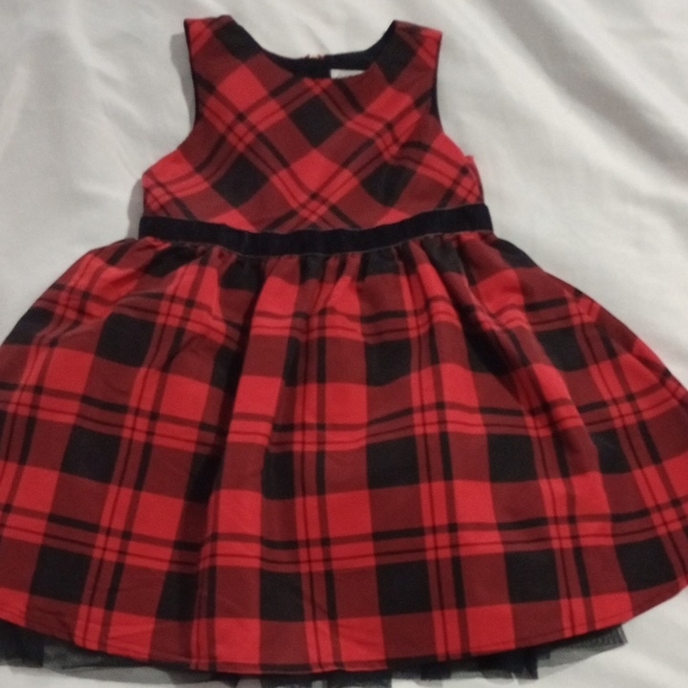 Cat & Jack Red and Black Plaid Kids Dress